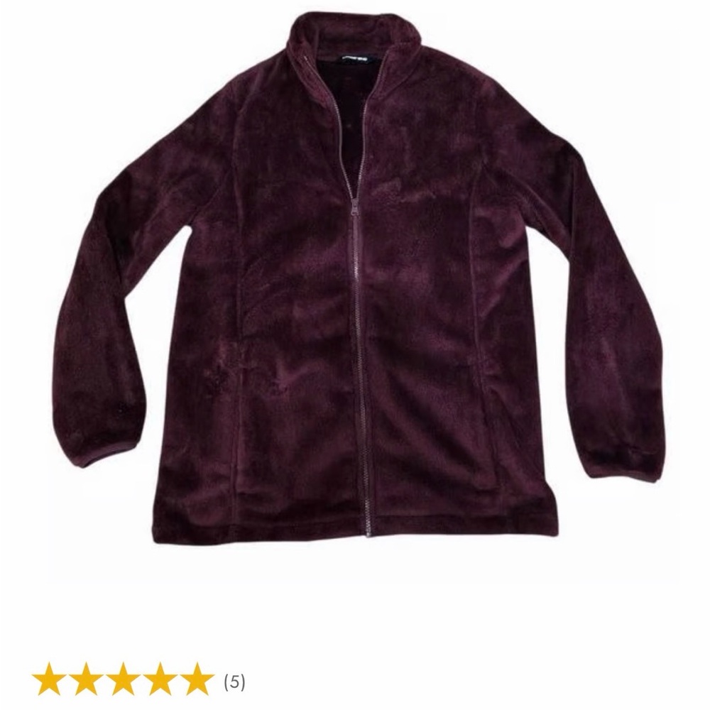 Lands End Deep Mulberry Cozy Soft Jacket Women's 1X